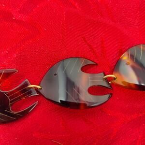 Faux Tortoise Fish Bracelet, 1"+ wide